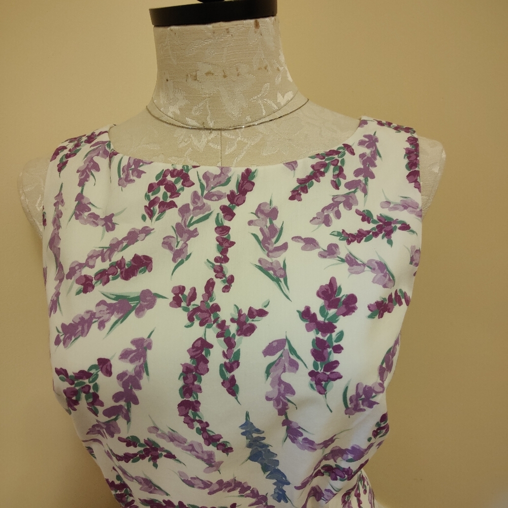 MaxMara Cotton Poplin Floral Print Dress - Size 8 - Picture 3 of 12